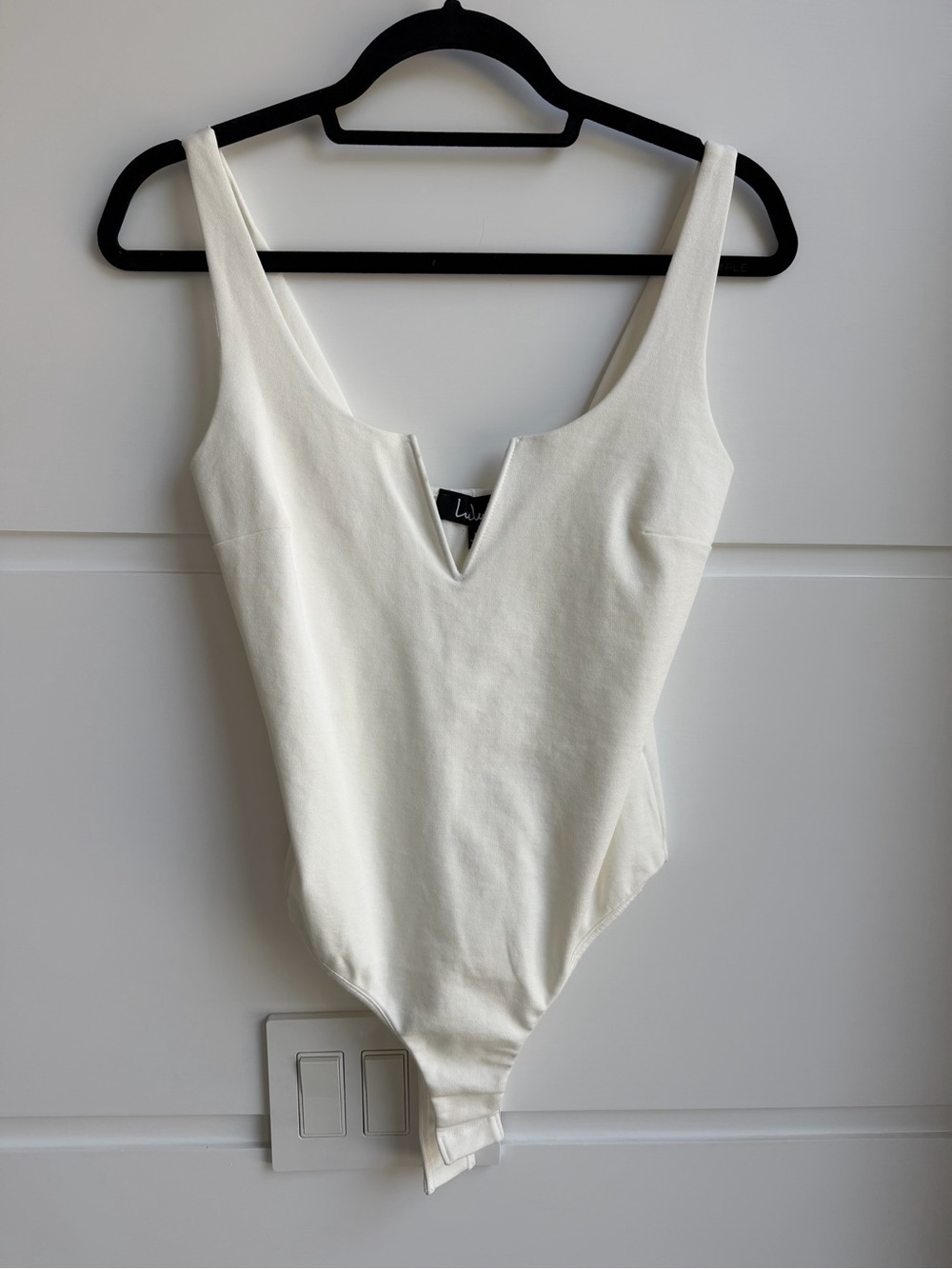 Lulu's Cream V-Notch Tank Bodysuit